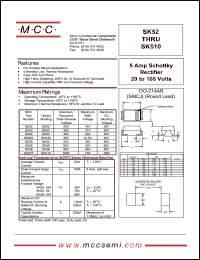 SK53 datasheet: 5.0A, 30V ultra fast recovery rectifier SK53