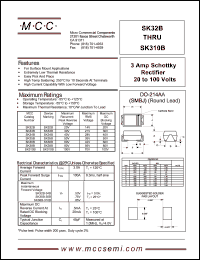 SK34B datasheet: 3.0A, 40V ultra fast recovery rectifier SK34B