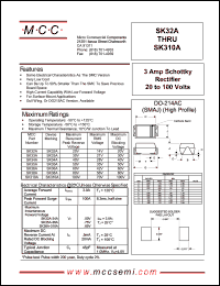 SK310A datasheet: 3.0A, 100V ultra fast recovery rectifier SK310A