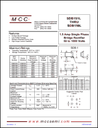 SDB151L datasheet: 1.5A, 50V ultra fast recovery rectifier SDB151L