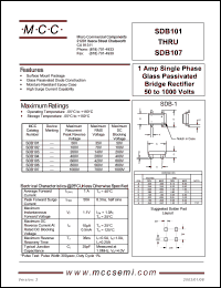 SDB103 datasheet: 1.0A, 200V ultra fast recovery rectifier SDB103