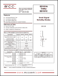 SD101A datasheet: 60V ultra fast recovery rectifier SD101A