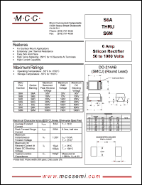 S6D datasheet: 6.0A, 200V ultra fast recovery rectifier S6D