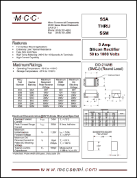 S5D datasheet: 5.0A, 200V ultra fast recovery rectifier S5D