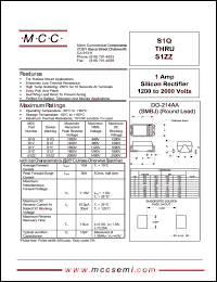 S1Y datasheet: 1.0A, 1600V ultra fast recovery rectifier S1Y