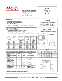 S1M datasheet: 1.0A, 1000V ultra fast recovery rectifier S1M
