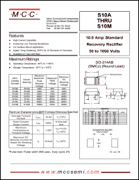 S10B datasheet: 10.0A, 100V ultra fast recovery rectifier S10B
