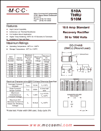 S10M datasheet: 10.0A, 1000V ultra fast recovery rectifier S10M