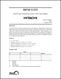 HD74LVC533 datasheet: Octal D-type Transparent Latches with inverted 3-state outputs HD74LVC533
