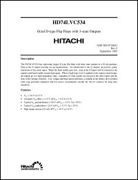 HD74LVC534 datasheet: Octal D-type Flip-Flops with inverted 3-state outputs HD74LVC534