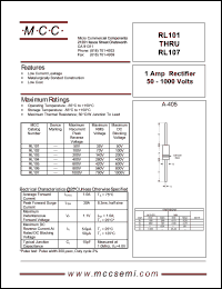 RL103 datasheet: 1.0A, 200V ultra fast recovery rectifier RL103