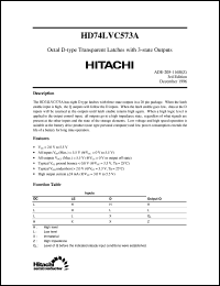 HD74LVC573A datasheet: Octal Transparent Latches with noninverted 3-state outputs HD74LVC573A