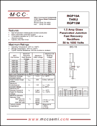 RGP15B datasheet: 1.5A, 100V ultra fast recovery rectifier RGP15B