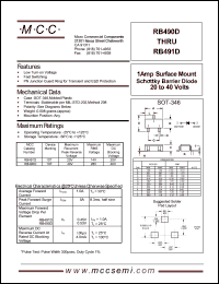 RB490D datasheet: 1.0A, 40V ultra fast recovery rectifier RB490D