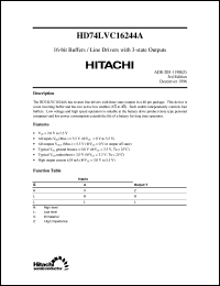 HD74LVC16244A datasheet: 16-bit Buffers/Line Drivers with 3-state non-inverted outputs HD74LVC16244A