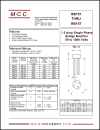 RB155 datasheet: 1.5A, 600V ultra fast recovery rectifier RB155