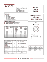 RA351 datasheet: 35A, 50V ultra fast recovery rectifier RA351