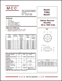 RA354 datasheet: 35A, 400V ultra fast recovery rectifier RA354