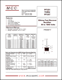 PF356 datasheet: 35A, 800V ultra fast recovery rectifier PF356