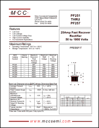 PF252 datasheet: 25A, 100V ultra fast recovery rectifier PF252