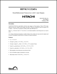 HD74LVCZ245A datasheet: Octal Bus Transceivers with 3-state outputs (live insertion) HD74LVCZ245A