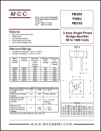 PB32 datasheet: 3.0A, 200V ultra fast recovery rectifier PB32