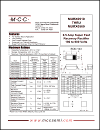 MURX0520 datasheet: 0.5A, 200V ultra fast recovery rectifier MURX0520