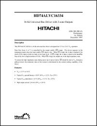 HD74ALVC16334 datasheet: 16-bit Universal Bus Driver with 3-state Outputs for PC100 HD74ALVC16334