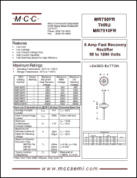 MR7510FR datasheet: 6.0A, 1000V ultra fast recovery rectifier MR7510FR