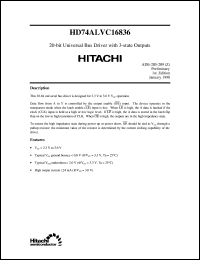 HD74ALVC16836 datasheet: 20-bit Universal Bus Driver with 3-state Outputs for PC100 HD74ALVC16836