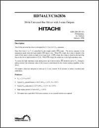 HD74ALVC162836 datasheet: 20-bit Universal Bus Driver with 3-state Outputs for PC100 HD74ALVC162836