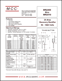 MR2408 datasheet: 24A, 800V ultra fast recovery rectifier MR2408