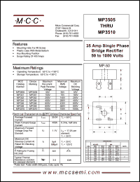 MP356 datasheet: 35A, 600V ultra fast recovery rectifier MP356