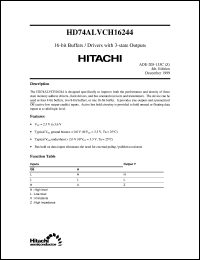 HD74ALVCH16244 datasheet: 16-bit Buffer / Driver with 3-state Outputs HD74ALVCH16244