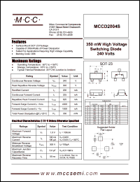 MCCD2004S datasheet: 300V ultra fast recovery rectifier MCCD2004S