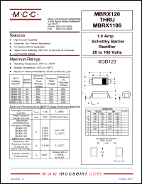 MBRX140 datasheet: 1.0A, 40V ultra fast recovery rectifier MBRX140
