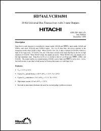 HD74ALVCH16501 datasheet: 18-bit Universal Bus Transceiver with 3-state Outputs HD74ALVCH16501