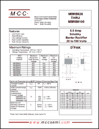 MBRB830 datasheet: 8.0A, 30V ultra fast recovery rectifier MBRB830