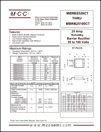 MBRB2545CT datasheet: 25A, 45V ultra fast recovery rectifier MBRB2545CT