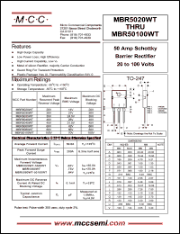 MBR5060WT datasheet: 50A, 60V ultra fast recovery rectifier MBR5060WT