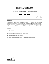 HD74ALVCH16830 datasheet: 1-to-2 Address Driver with 3-state Outputs HD74ALVCH16830