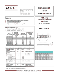 MBR40035CT datasheet: 400A, 35V ultra fast recovery rectifier MBR40035CT