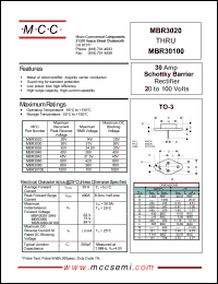 MBR3035 datasheet: 30A, 35V ultra fast recovery rectifier MBR3035