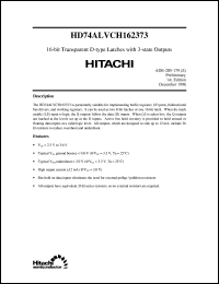 HD74ALVCH162373 datasheet: 16-bit Transparent D-type Latch with 3-state Outputs HD74ALVCH162373