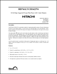 HD74ALVCH162374 datasheet: 16-bit Edge-Triggerd D-type Flip-Flop with 3-state Outputs HD74ALVCH162374