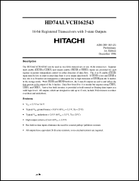 HD74ALVCH162543 datasheet: 16-bit Registerd Transceiver with 3-state Outputs HD74ALVCH162543