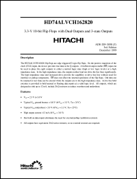 HD74ALVCH162820 datasheet: 3.3V 10-bit Flip-Flop with 3-state Outputs HD74ALVCH162820