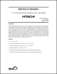 HD74ALVCH162821 datasheet: 3.3V 20-bit Bus Interface Flip-Flop with 3-state Outputs HD74ALVCH162821