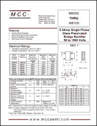 MB05S datasheet: 0.5A, 50V ultra fast recovery rectifier MB05S