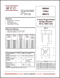MB81 datasheet: 8.0A, 100V ultra fast recovery rectifier MB81